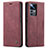 Leather Case Stands Flip Cover Holder C01S for Xiaomi Redmi K50 Ultra 5G Red Wine