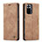 Leather Case Stands Flip Cover Holder C01S for Xiaomi Redmi Note 10 Pro 4G Light Brown