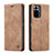 Leather Case Stands Flip Cover Holder C01S for Xiaomi Redmi Note 10 Pro Max Light Brown