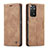 Leather Case Stands Flip Cover Holder C01S for Xiaomi Redmi Note 11 4G (2022) Light Brown