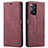 Leather Case Stands Flip Cover Holder C01S for Xiaomi Redmi Note 11 Pro 5G Red Wine