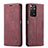 Leather Case Stands Flip Cover Holder C01S for Xiaomi Redmi Note 11S 4G Red Wine