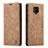 Leather Case Stands Flip Cover Holder C01S for Xiaomi Redmi Note 9 Pro Max Light Brown