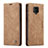 Leather Case Stands Flip Cover Holder C01S for Xiaomi Redmi Note 9S Light Brown