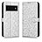 Leather Case Stands Flip Cover Holder C01X for Google Pixel 6 Pro 5G Silver