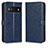 Leather Case Stands Flip Cover Holder C01X for Google Pixel 6a 5G Blue