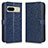 Leather Case Stands Flip Cover Holder C01X for Google Pixel 7 5G Blue