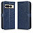 Leather Case Stands Flip Cover Holder C01X for Google Pixel 7 Pro 5G Blue