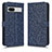 Leather Case Stands Flip Cover Holder C01X for Google Pixel 7a 5G Blue