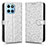 Leather Case Stands Flip Cover Holder C01X for Huawei Honor X6 Silver