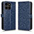 Leather Case Stands Flip Cover Holder C01X for Huawei Honor X6a Blue