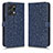 Leather Case Stands Flip Cover Holder C01X for Huawei Honor X7a Blue