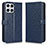 Leather Case Stands Flip Cover Holder C01X for Huawei Honor X8 4G Blue