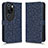 Leather Case Stands Flip Cover Holder C01X for Huawei P60 Art Blue