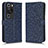 Leather Case Stands Flip Cover Holder C01X for Huawei P60 Pro Blue