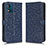 Leather Case Stands Flip Cover Holder C01X for Motorola Moto E13 Blue