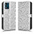 Leather Case Stands Flip Cover Holder C01X for Motorola Moto E13 Silver