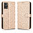 Leather Case Stands Flip Cover Holder C01X for Motorola Moto E22 Gold