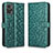 Leather Case Stands Flip Cover Holder C01X for Motorola Moto E22 Green