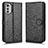 Leather Case Stands Flip Cover Holder C01X for Motorola Moto E32 Black