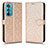 Leather Case Stands Flip Cover Holder C01X for Motorola Moto Edge 30 5G Gold