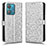 Leather Case Stands Flip Cover Holder C01X for Motorola Moto Edge 40 Neo 5G Silver