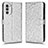 Leather Case Stands Flip Cover Holder C01X for Motorola MOTO G52 Silver