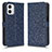 Leather Case Stands Flip Cover Holder C01X for Motorola Moto G53 5G Blue