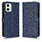 Leather Case Stands Flip Cover Holder C01X for Motorola Moto G53j 5G Blue