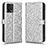 Leather Case Stands Flip Cover Holder C01X for Motorola Moto G72 Silver