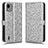 Leather Case Stands Flip Cover Holder C01X for Nokia C110 Silver