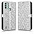 Leather Case Stands Flip Cover Holder C01X for Nokia C31 Silver