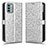 Leather Case Stands Flip Cover Holder C01X for Nokia G22 Silver