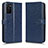 Leather Case Stands Flip Cover Holder C01X for Oppo A55S 5G Blue