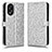 Leather Case Stands Flip Cover Holder C01X for Oppo A58 4G Silver