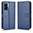 Leather Case Stands Flip Cover Holder C01X for Oppo A77 5G Blue