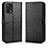 Leather Case Stands Flip Cover Holder C01X for Oppo F19 Black