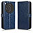 Leather Case Stands Flip Cover Holder C01X for Oppo Find X7 5G Blue