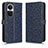 Leather Case Stands Flip Cover Holder C01X for Oppo Reno10 Pro 5G Blue