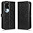 Leather Case Stands Flip Cover Holder C01X for Oppo Reno10 Pro+ Plus 5G Black