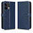 Leather Case Stands Flip Cover Holder C01X for Oppo Reno9 Pro+ Plus 5G Blue