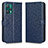 Leather Case Stands Flip Cover Holder C01X for Realme 9 5G Blue