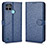 Leather Case Stands Flip Cover Holder C01X for Realme C25Y Blue