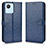 Leather Case Stands Flip Cover Holder C01X for Realme C30 Blue