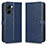 Leather Case Stands Flip Cover Holder C01X for Realme C33 (2023) Blue