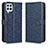 Leather Case Stands Flip Cover Holder C01X for Samsung Galaxy A12 Nacho Blue