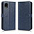 Leather Case Stands Flip Cover Holder C01X for Samsung Galaxy A22 5G SC-56B Blue