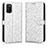 Leather Case Stands Flip Cover Holder C01X for Samsung Galaxy M02s Silver