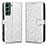 Leather Case Stands Flip Cover Holder C01X for Samsung Galaxy S22 Plus 5G Silver