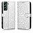 Leather Case Stands Flip Cover Holder C01X for Samsung Galaxy S23 Plus 5G Silver